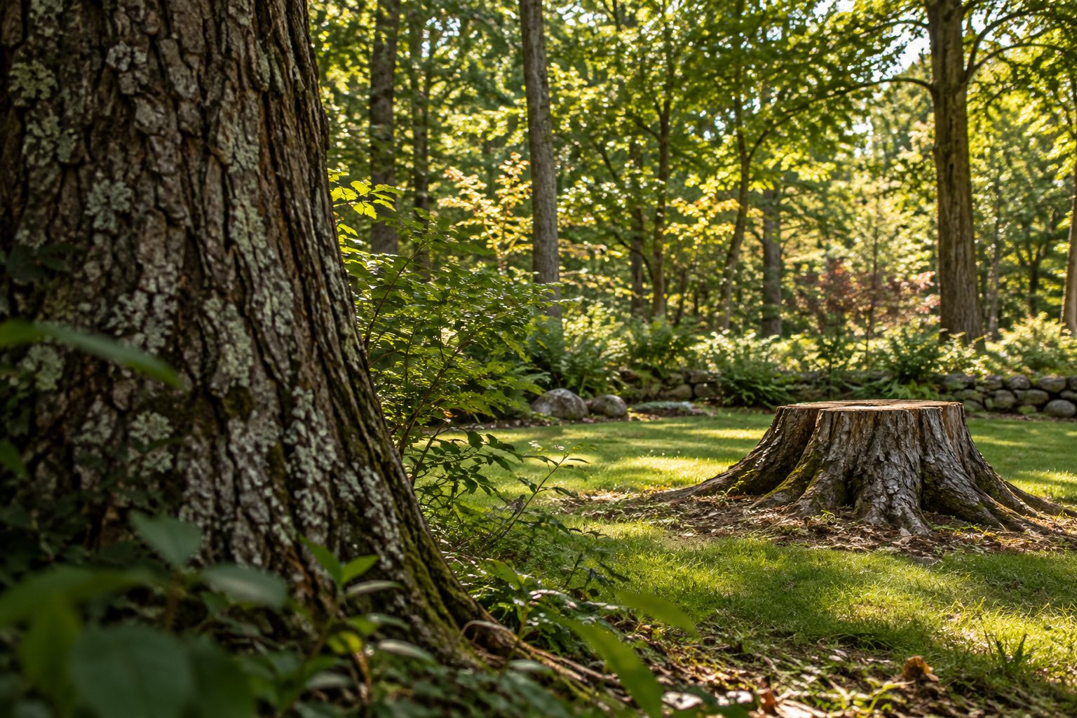 AI-generated editorial woodland scene illustrating the faq guide; not a company job photograph